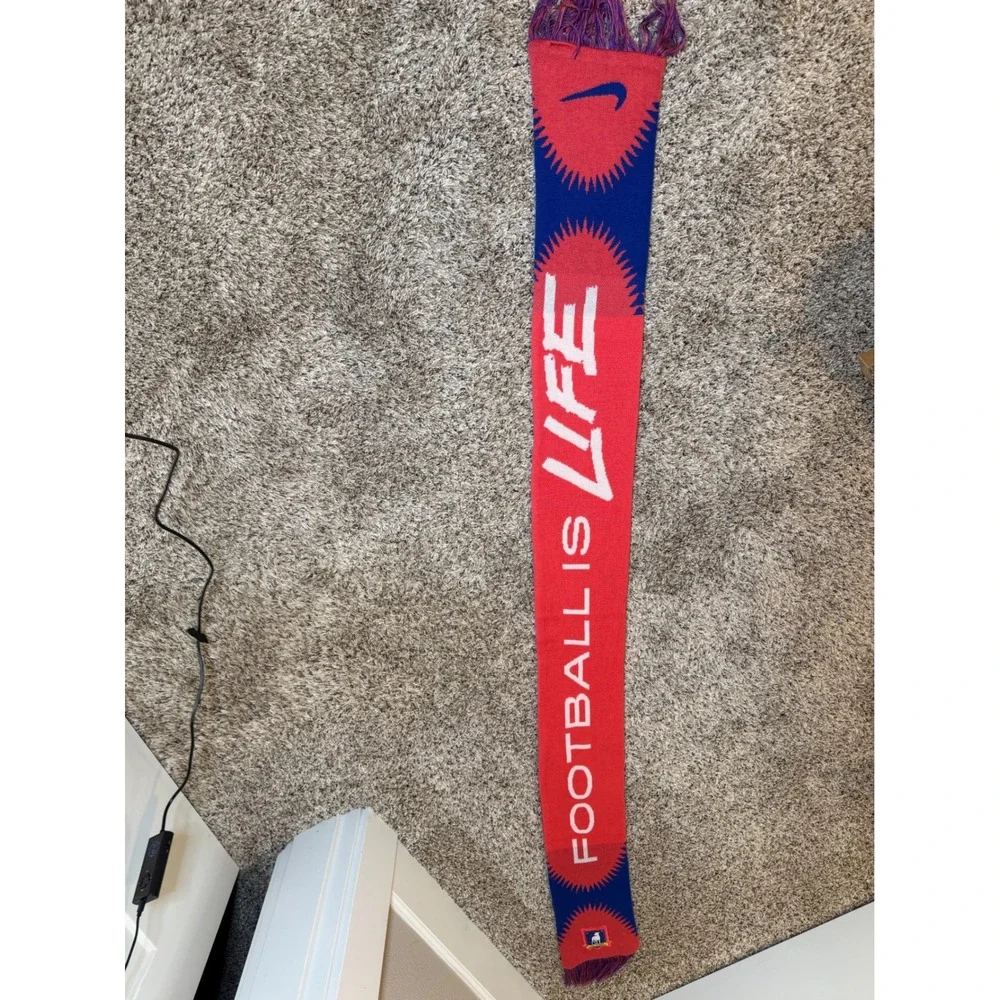 Nike AFC Richmond Scarf Ted Lasso Football Is Life Red Blue Soccer Fringed Scarf